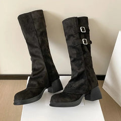 Round Toe Platform Women's High Boots
