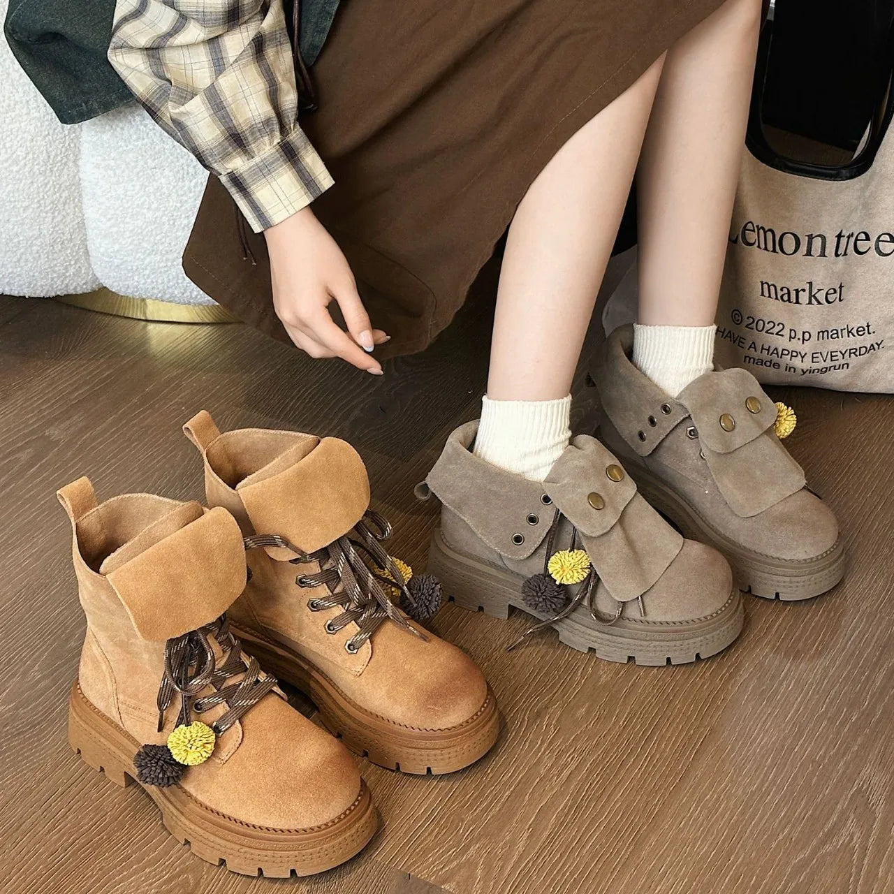 Autumn Faux Suede Ankle Boots