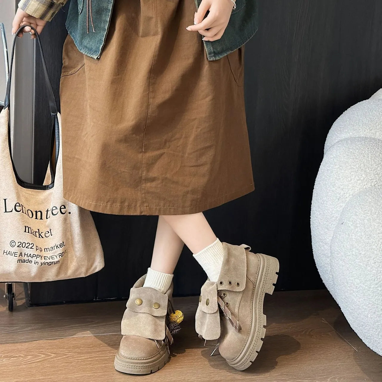 Autumn Faux Suede Ankle Boots