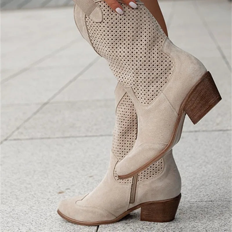 Autumn High-heeled Mid Leg Women's Boots