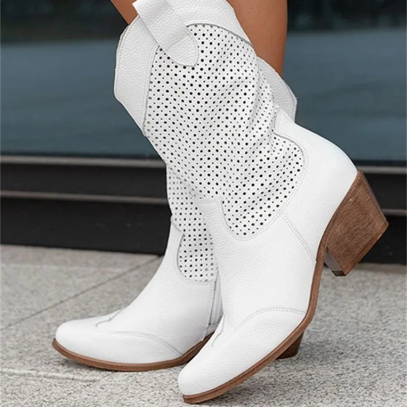 Autumn High-heeled Mid Leg Women's Boots