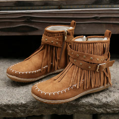 Autumn Women Flat Heel Ankle Boots