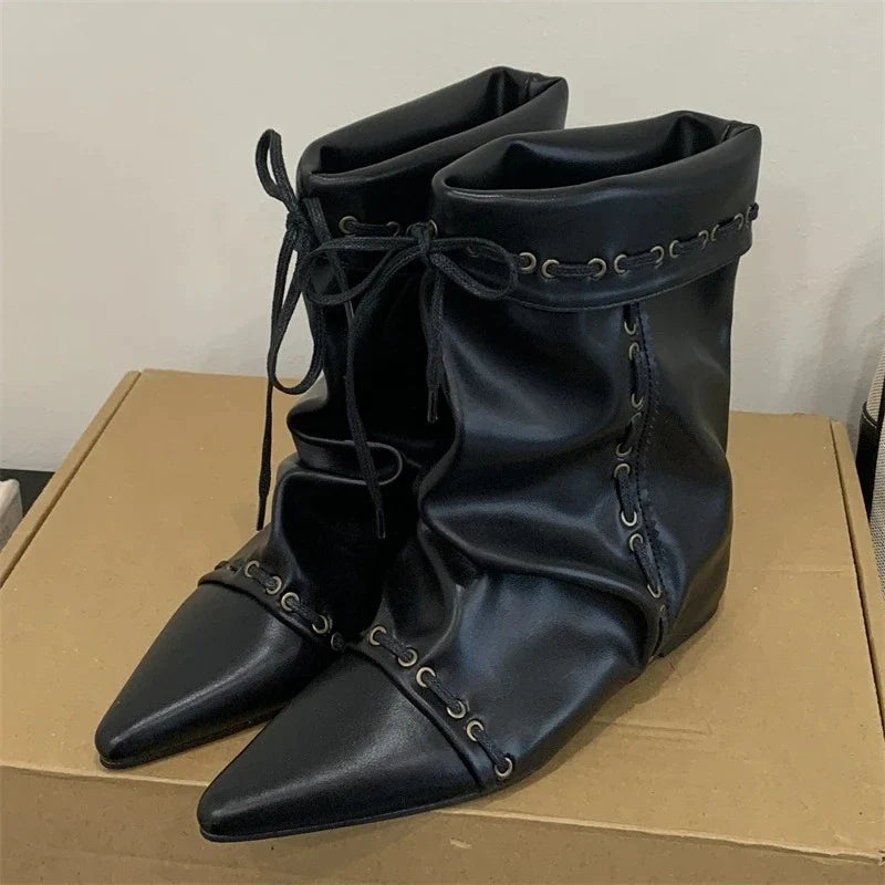 Autumn Retro Brown Faux Suede Boots