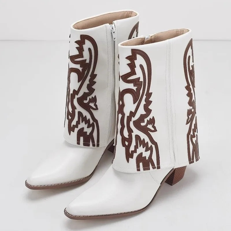 Autumn Retro Totem Design Ankle Boots