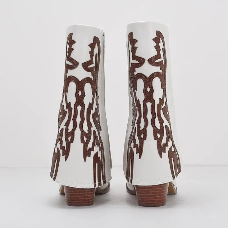 Autumn Retro Totem Design Ankle Boots