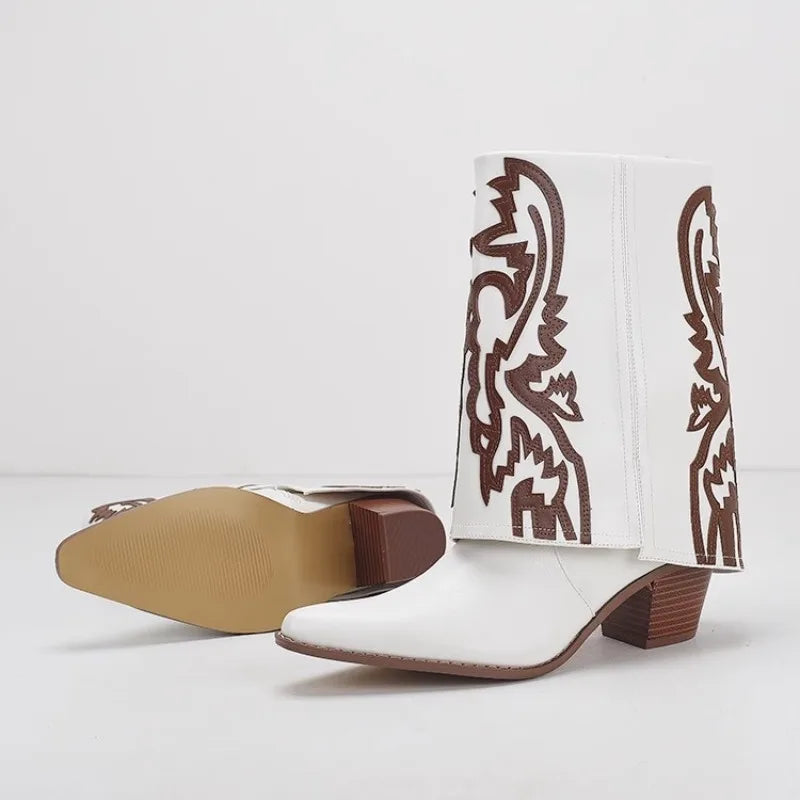 Autumn Retro Totem Design Ankle Boots