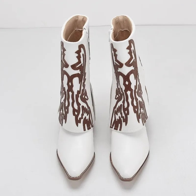 Autumn Retro Totem Design Ankle Boots