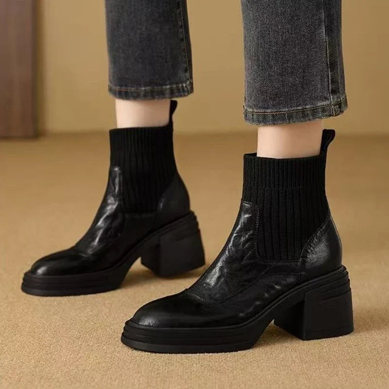 Autumn Warm Knitted Stretch Sock Boots