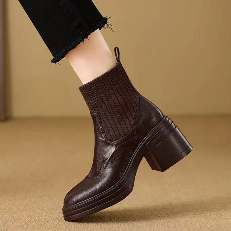 Autumn Warm Knitted Stretch Sock Boots