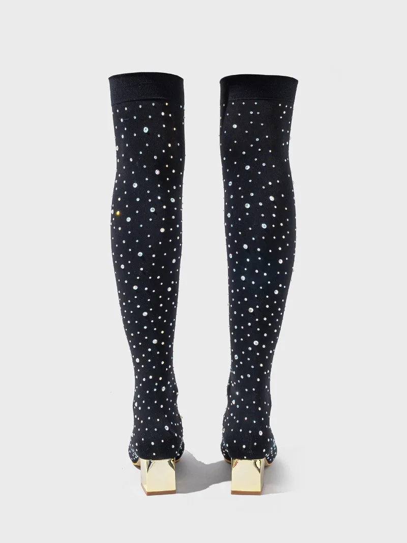 Autumn Winter Sexy Black Elastic Boots
