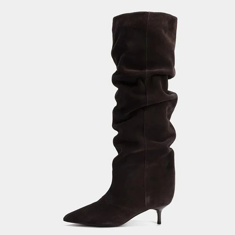 Autumn Winter Suede Knee High Boots