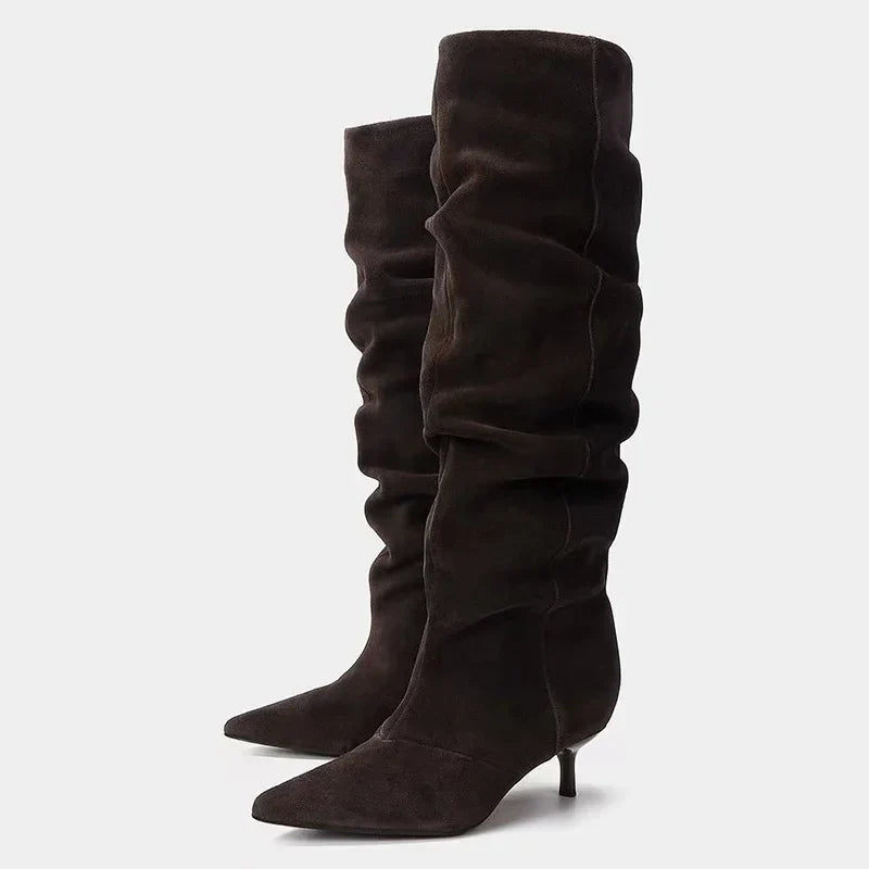 Autumn Winter Suede Knee High Boots