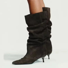 Autumn Winter Suede Knee High Boots
