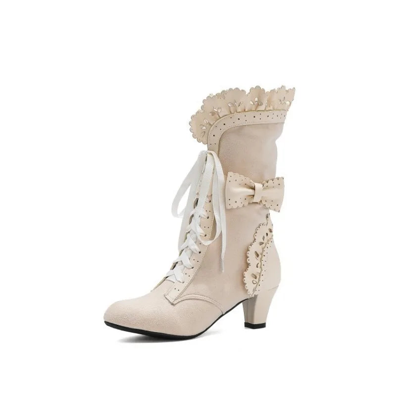 Autumn Winter Vintage Women Victorian Boots