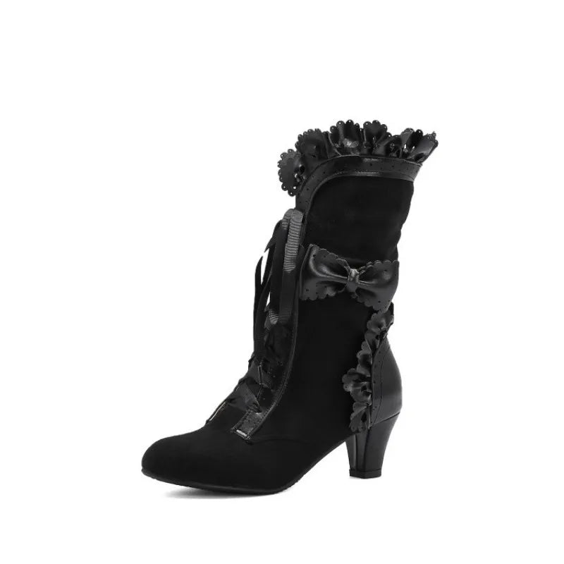 Autumn Winter Vintage Women Victorian Boots