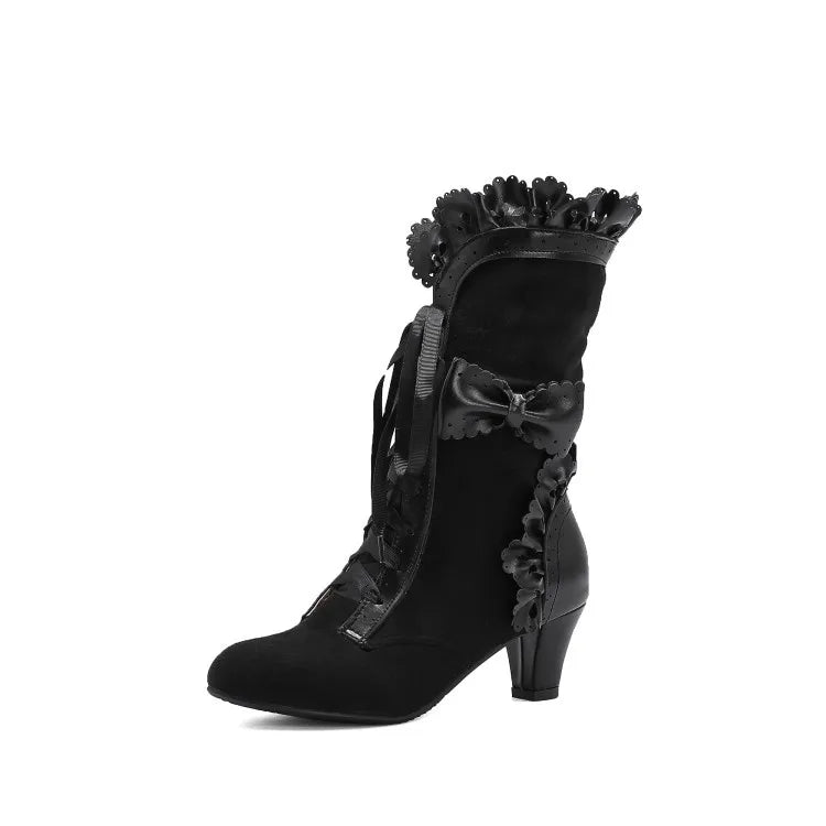 Autumn Winter Vintage Women Victorian Boots