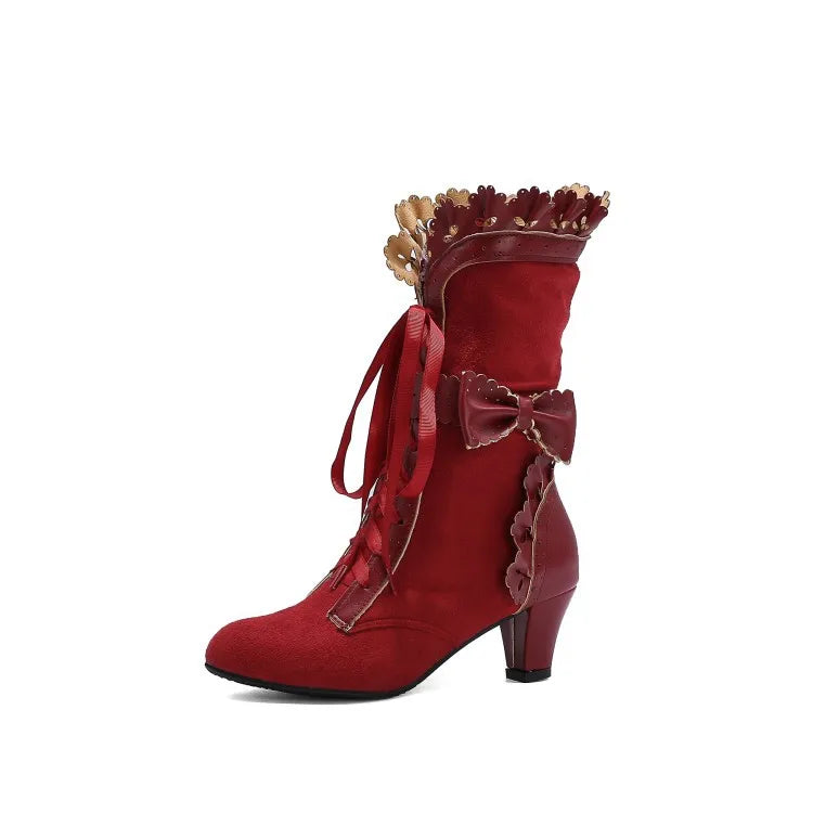 Autumn Winter Vintage Women Victorian Boots