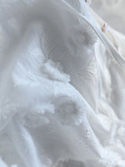 Oversized Semi-Sheer Embroidered Floral Blouse