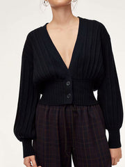 Effortless Puff Sleeve Cardigan