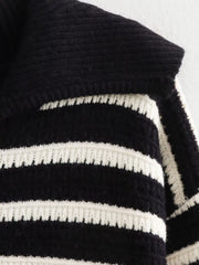 Nostalgia Stripe Zippered Cardigan