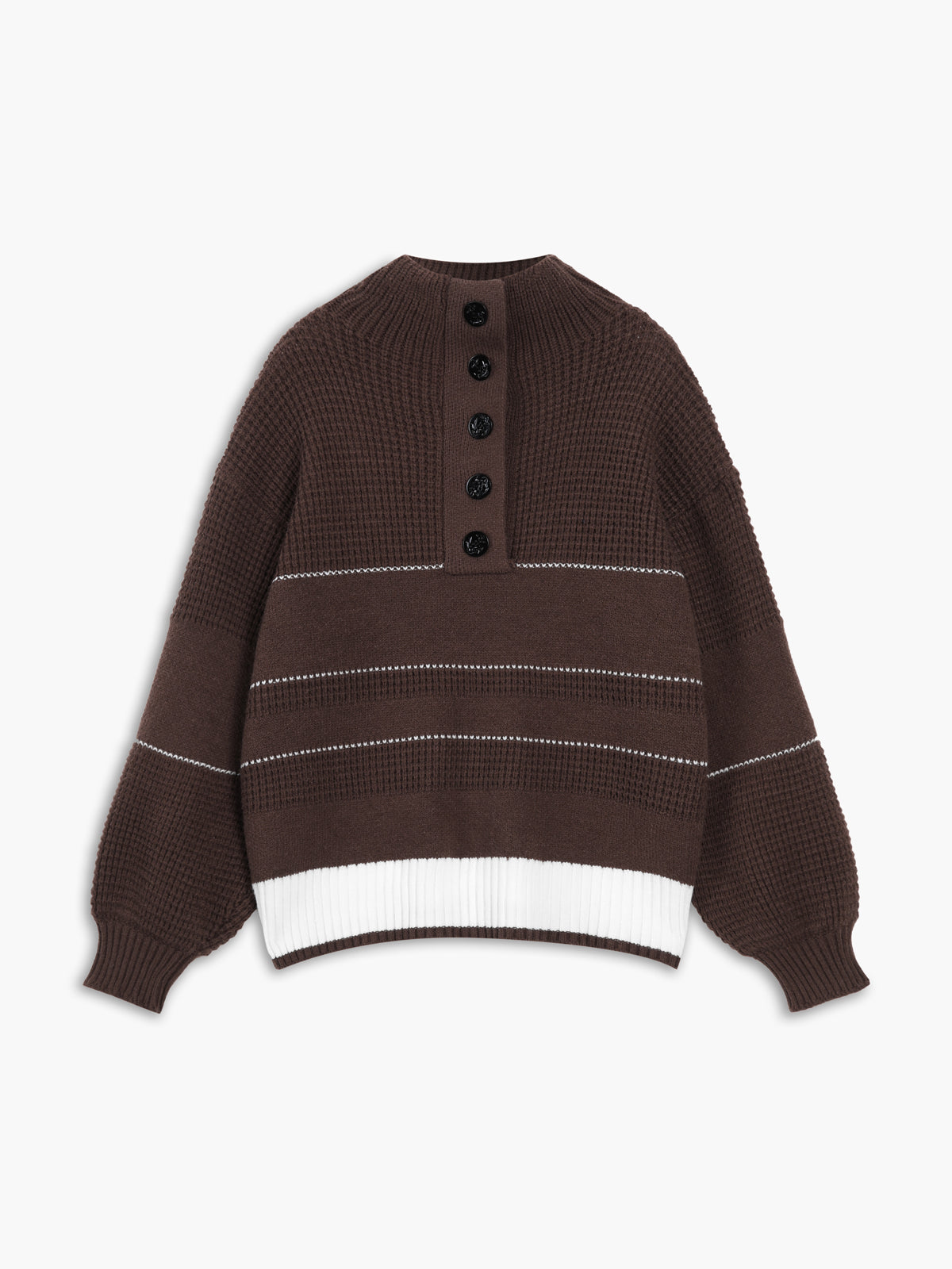 Open Collar Button Up Sweater