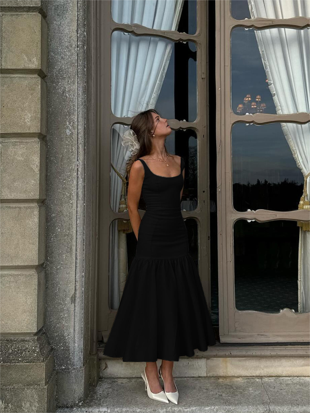 Ruffle Long Cami Sundress