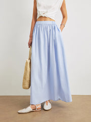 Cotton A-Line Skirt With Pockets
