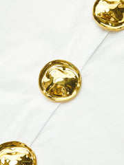 Long-Sleeved Shirt with Gold Buttons