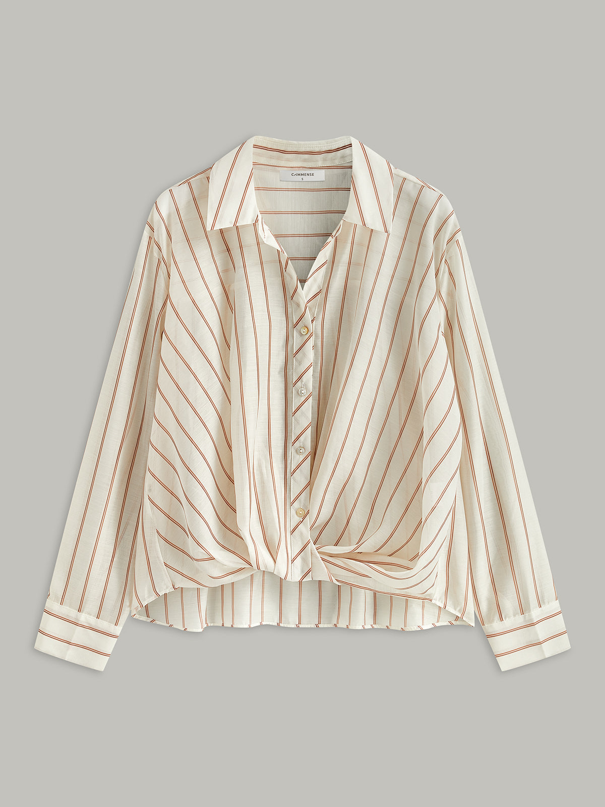 Stripe Cropped Shirt (Semi-Sheer)