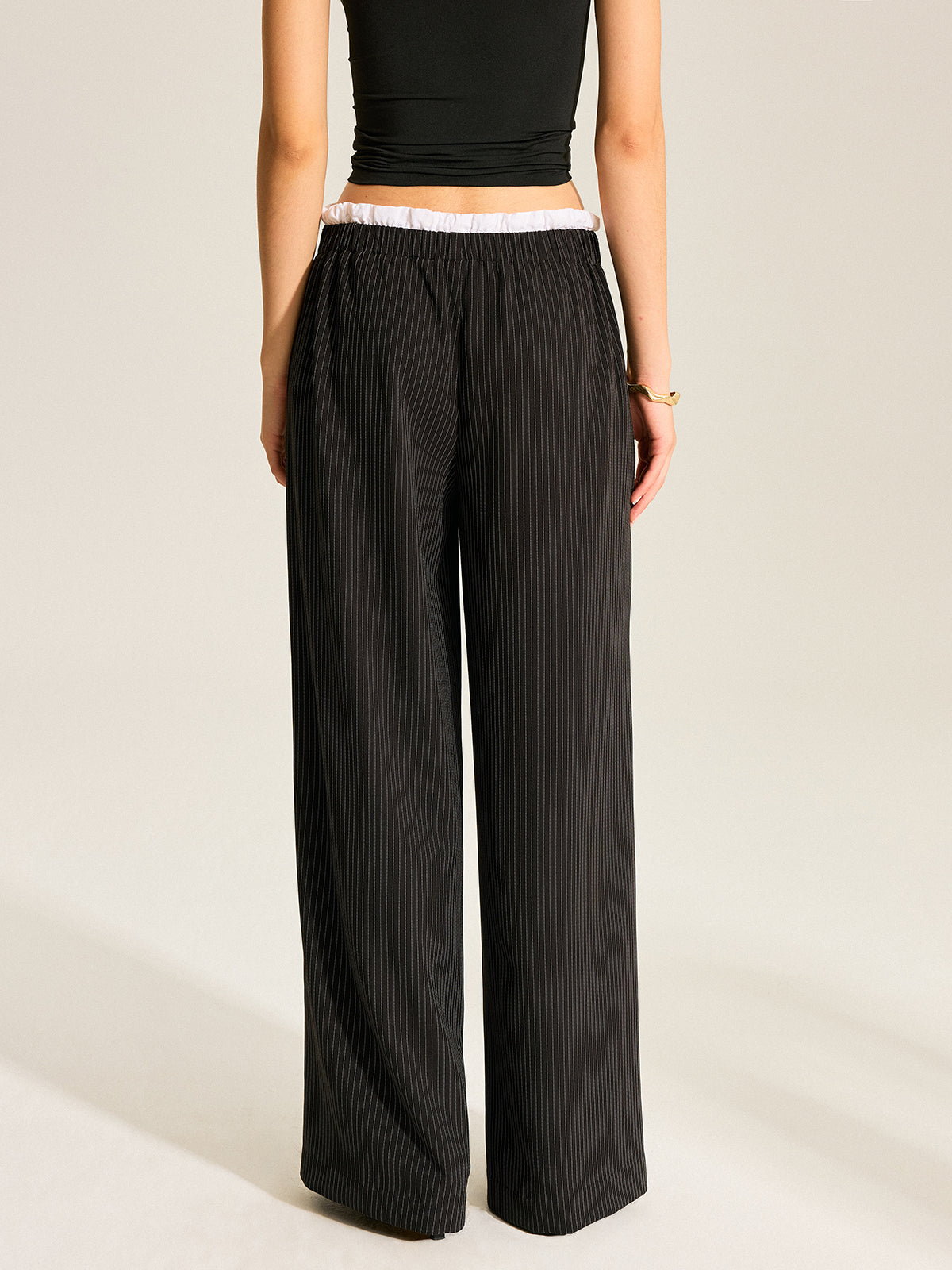 Striped Wide-Leg Pants