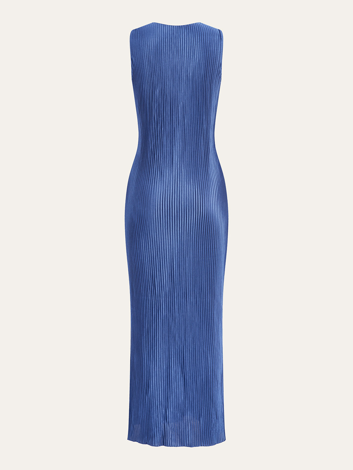 Pleated Twist-Front Midi Dress
