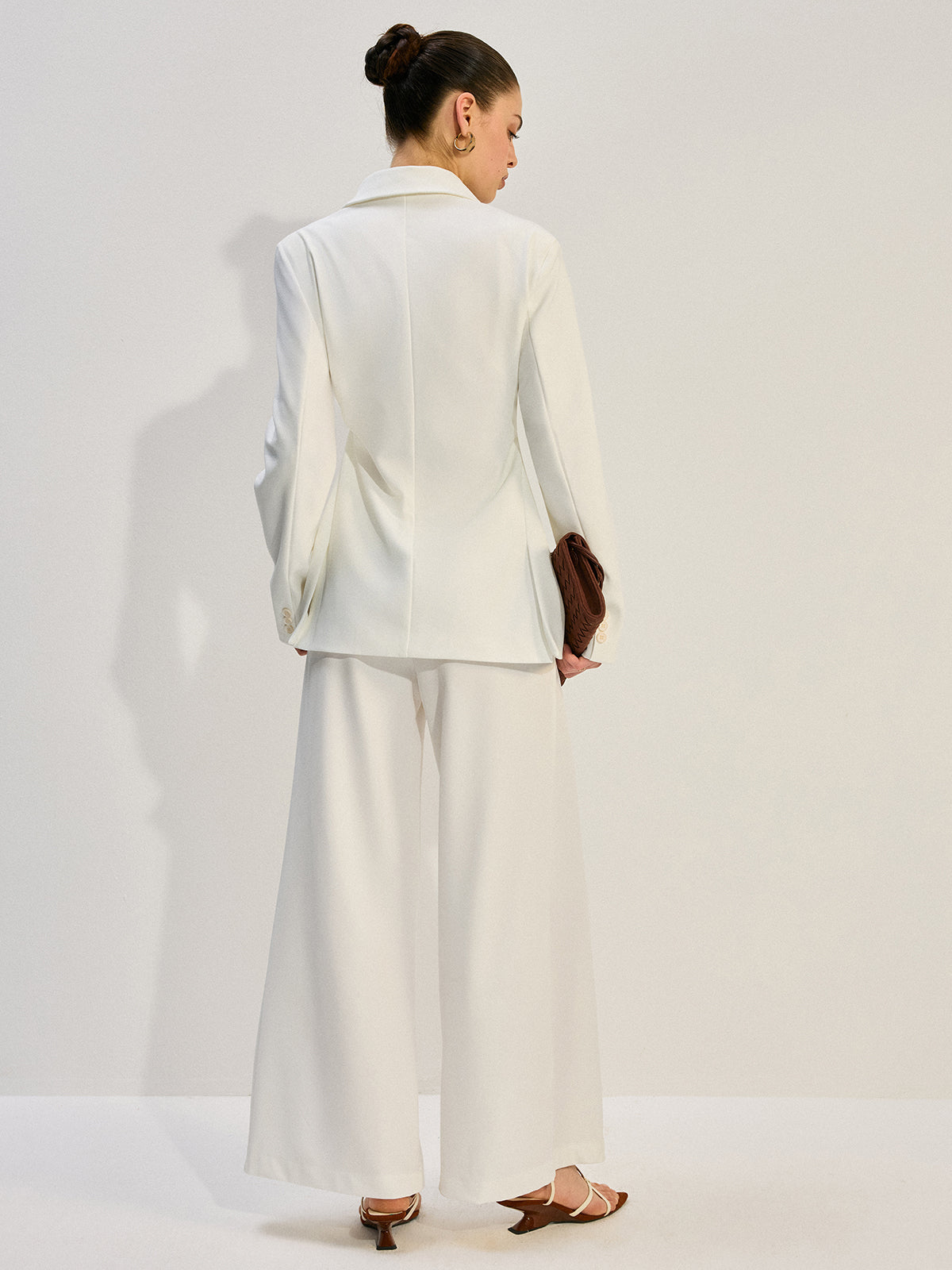 Tailored Suit and Wide-Leg Pants Set