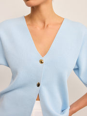 V-Neck Button Knit Cardigan