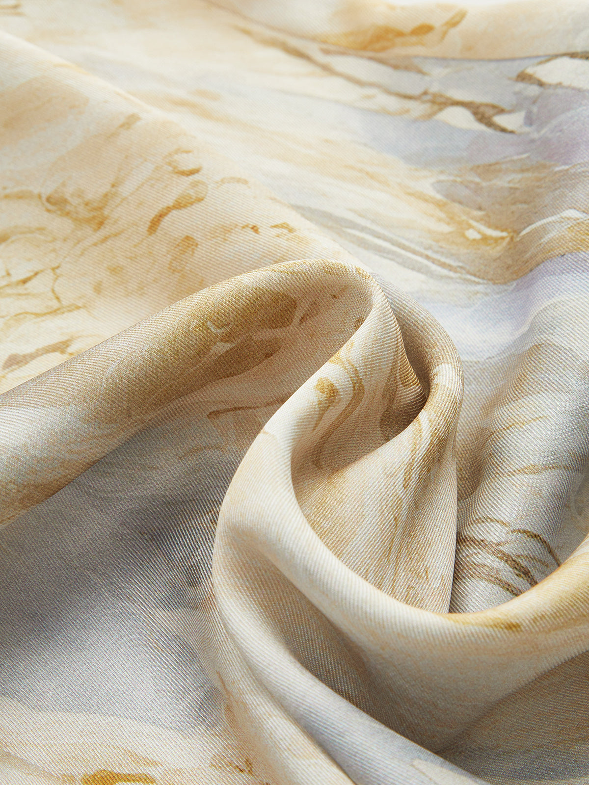 Semi-Sheer Marble Print Straight-Leg Pants