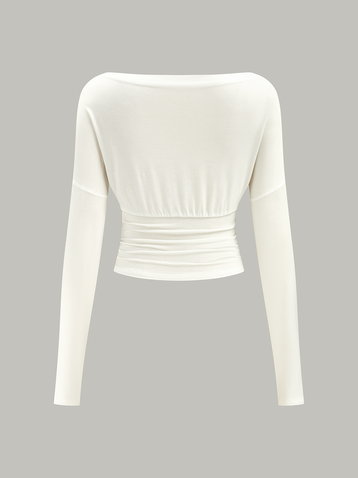 Ruched Waist Long-Sleeve Top