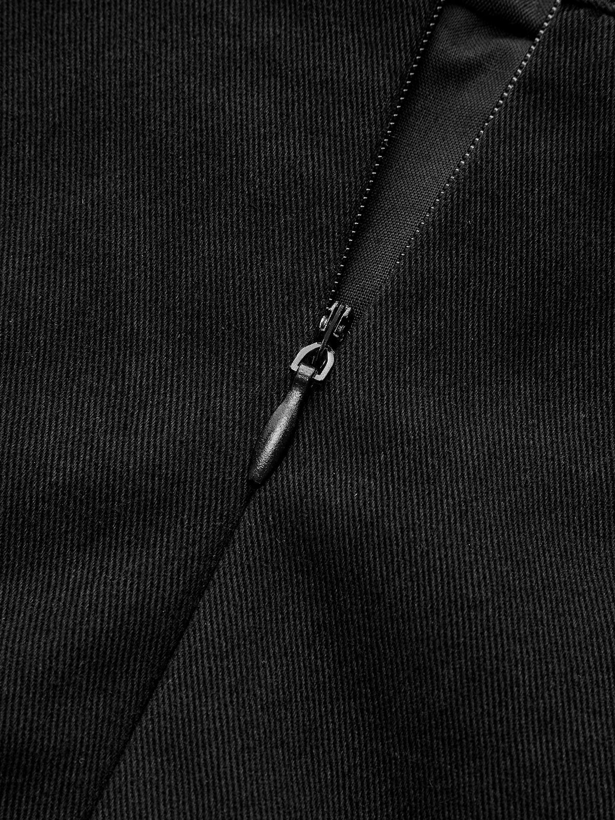 Metal Detail Asymmetric Hem Mini Skirt