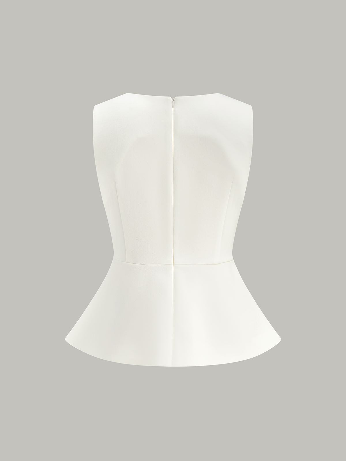 Sleeveless Peplum Back Zipper Top