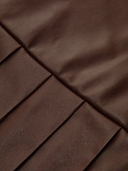 Faux Leather High-Waist Pleated Mini Skirt