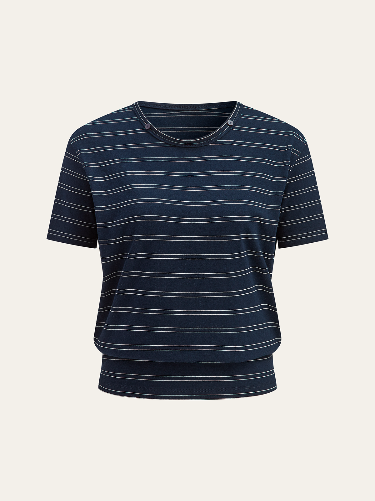 Striped Detachable Scarf Collar T-Shirt