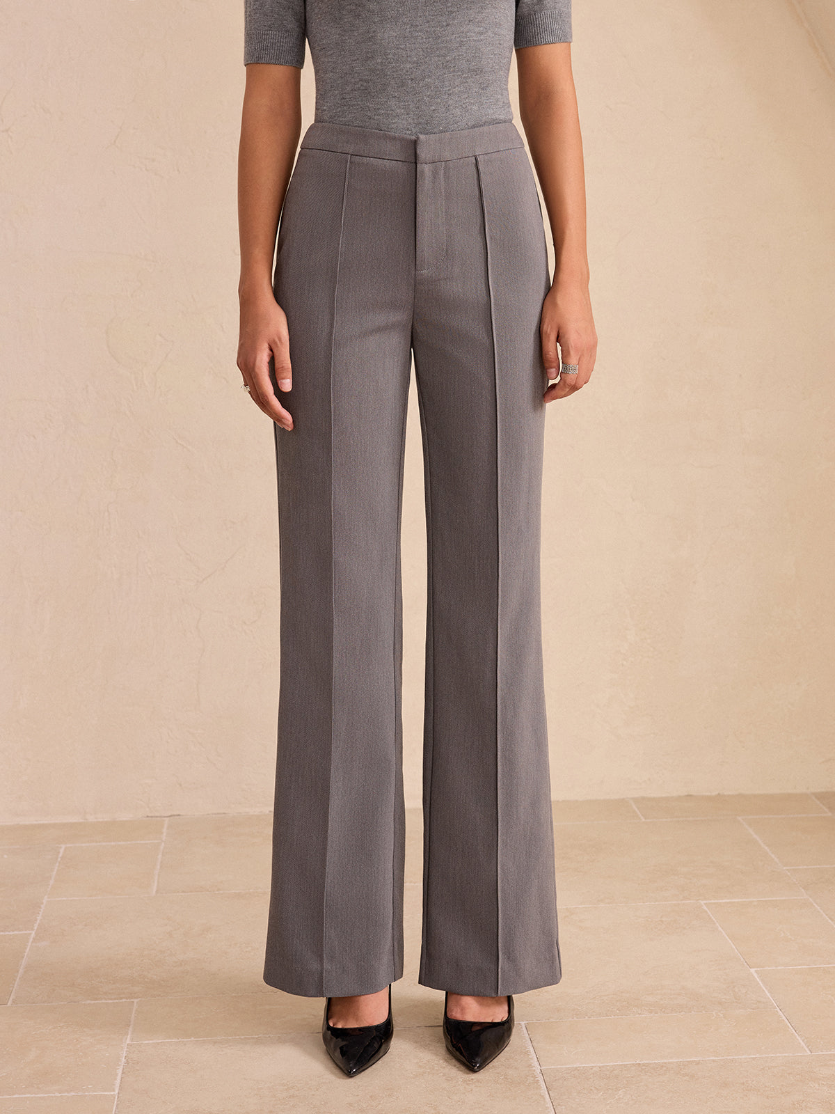 Mid-Waist Flared Pants