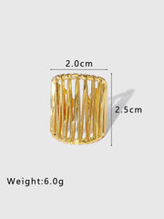 Golden Geometric Cut-Out Ring