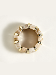 Marbled Resin and Golden Bracelet