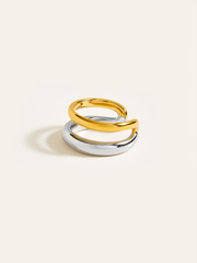 Two-Tone Layered Geometric Ring