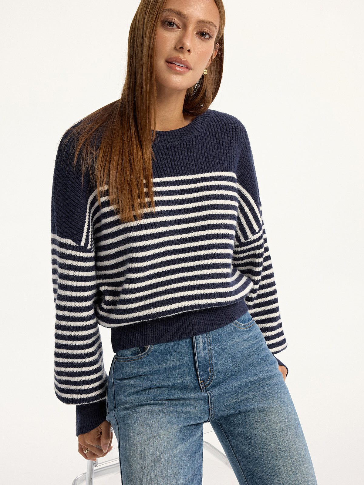 Stripped Ribbed Sweater