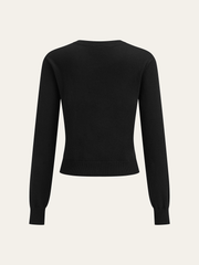 Wool Blend Metal Button Cardigan