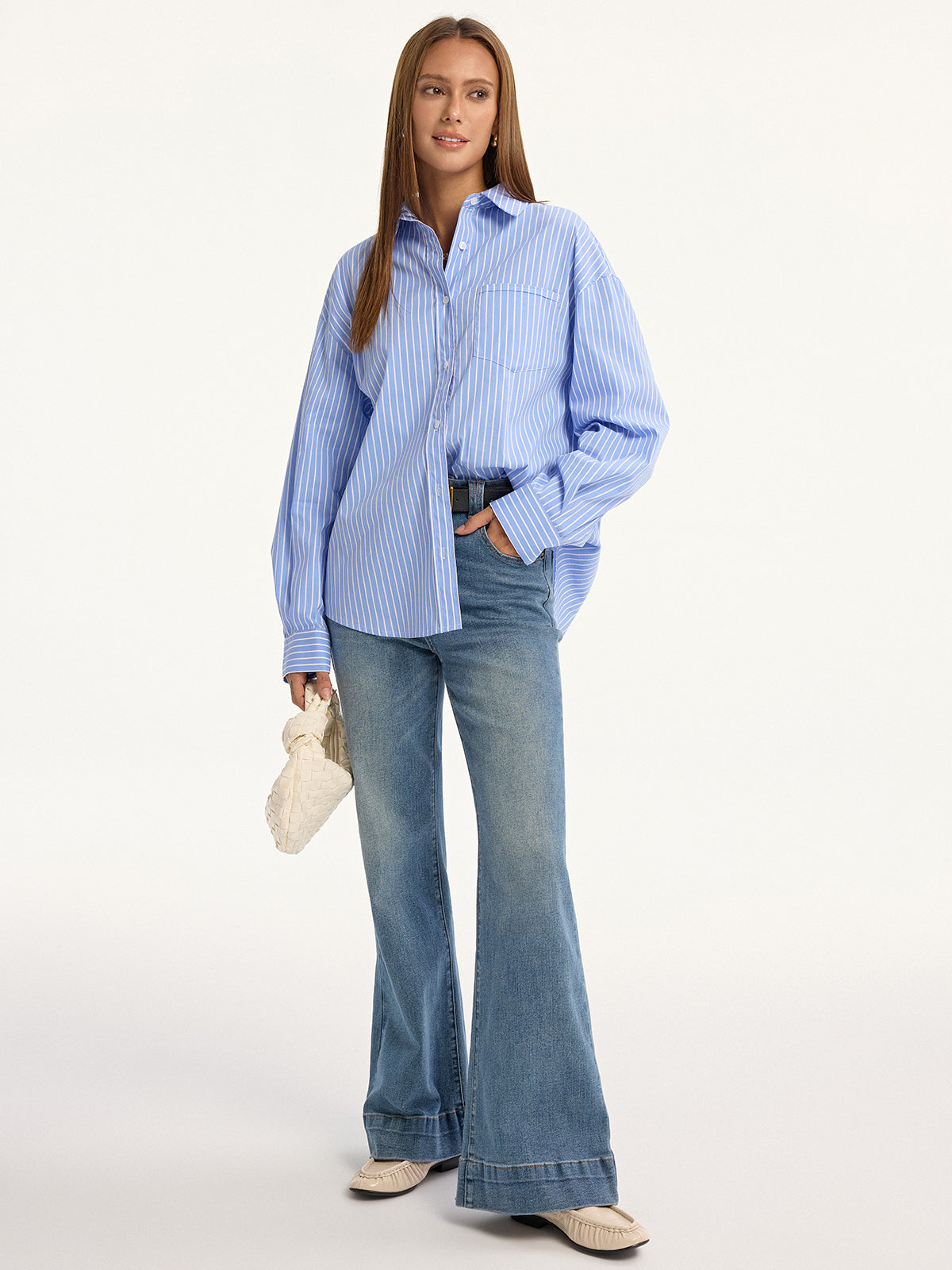 Striped Cotton-Blend Button-Down Shirt