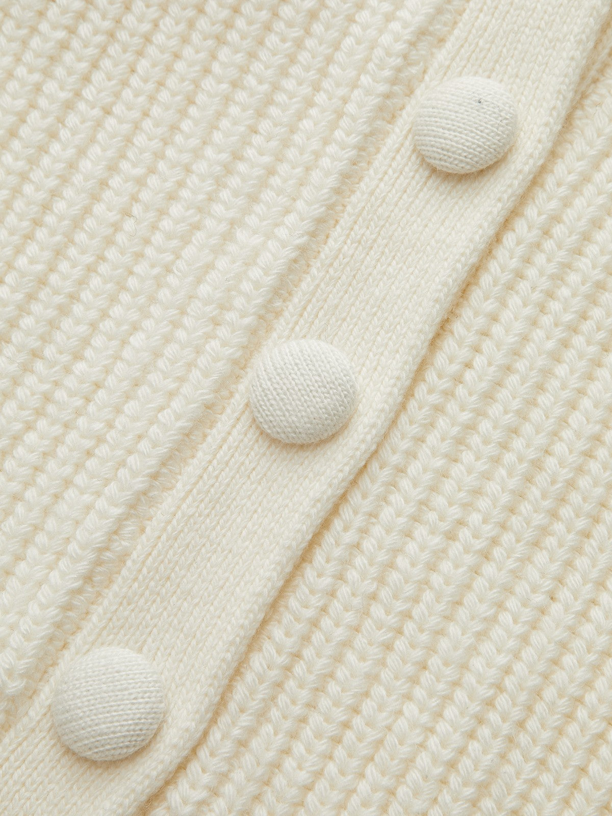 V-Neck Button Wool Blend Cable Knit Cardigan