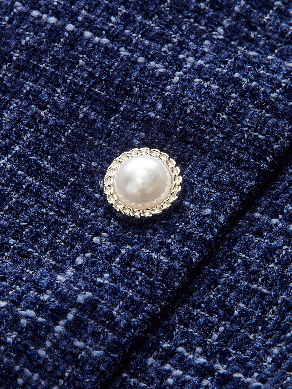 Pleated Hem Bow Neckline Tweed Mini Dress