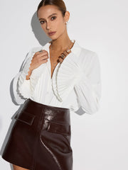 Pleated Bell Sleeve Shirt