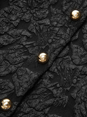 Textured Puff Sleeve Peplum Blouse